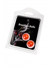 Набор из 2 шариков с массажным маслом Brazilian Balls с ароматом вишни - Secret Play - купить с доставкой в Саратове