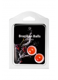 Набор из 2 шариков с массажным маслом Brazilian Balls с ароматом вишни - Secret Play - купить с доставкой в Саратове