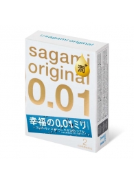 Увлажнённые презервативы Sagami Original 0.01 Extra Lub - 2 шт. - Sagami - купить с доставкой в Саратове