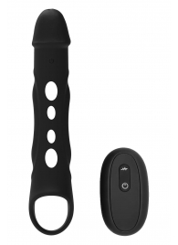 Черная насадка-удлинитель Vibrating Extender With Remote с вибрацией - Dream Toys - в Саратове купить с доставкой