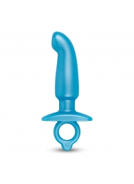 Голубая анальная пробка для массажа простаты Hither Silicone Prostate Plug - 14,3 см. - b-Vibe - в Саратове купить с доставкой