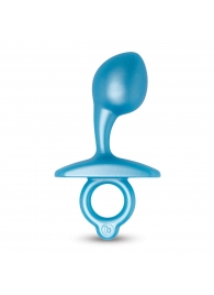 Голубая анальная пробка для массажа простаты Bulb Silicone Prostate Plug - 10,7 см. - b-Vibe - в Саратове купить с доставкой