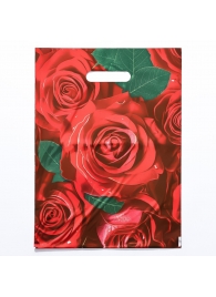 Пакет с цветочным принтом и вырубной ручкой (30х40 см) - Сима-Ленд - купить с доставкой в Саратове