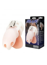 Белая клетка для пениса Silicone Small 2 in Cock Cage With Ball Divider - BlueLine - купить с доставкой в Саратове