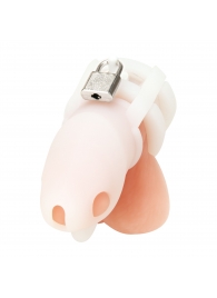 Белая клетка для пениса Silicone Small 2 in Cock Cage With Ball Divider - BlueLine - купить с доставкой в Саратове