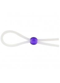 Прозрачное лассо с фиолетовой бусиной SILICONE COCK RING WITH BEAD LAVENDER - NMC - в Саратове купить с доставкой