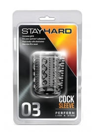 Прозрачная насадка с шипами и шишечками STAY HARD COCK SLEEVE 03 CLEAR - Blush Novelties - в Саратове купить с доставкой