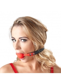 Силиконовый кляп-шар на чёрных ремешках Red Gag silicone - Orion - купить с доставкой в Саратове