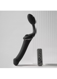 Черный безремневой вибрострапон Strap-On-Me Multi Orgasm Size XL - Strap-on-me - купить с доставкой в Саратове