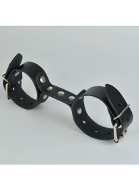 Черные кожаные наручники-фиксатор - Sitabella - купить с доставкой в Саратове