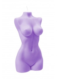 Фиолетовая интерьерная свеча в форме женского торса - 850 гр. - Pecado - купить с доставкой в Саратове