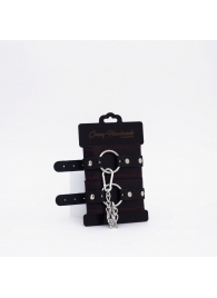 Черно-красные кожаные оковы - Crazy Handmade - купить с доставкой в Саратове