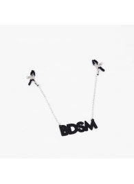 Зажимы на соски с кожаной подвеской BDSM - Crazy Handmade - купить с доставкой в Саратове