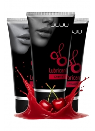 Набор из 3 съедобных лубрикантов JUJU со вкусом вишни - JuJu - купить с доставкой в Саратове