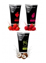 Набор из 3 съедобных лубрикантов JUJU (клубника, малина, кокос) - JuJu - купить с доставкой в Саратове