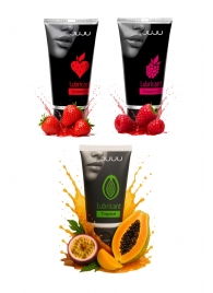 Набор из 3 съедобных лубрикантов JUJU (клубника, малина, тропические фрукты) - JuJu - купить с доставкой в Саратове