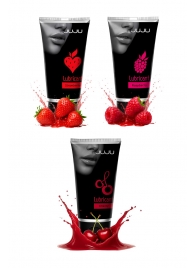 Набор из 3 съедобных лубрикантов JUJU (клубника, малина, вишня) - JuJu - купить с доставкой в Саратове