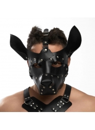 Черная кожаная маска «Собака» - Crazy Handmade - купить с доставкой в Саратове