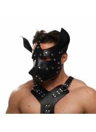 Черная кожаная маска «Собака» - Crazy Handmade - купить с доставкой в Саратове