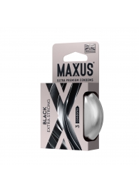 Черные утолщенные презервативы MAXUS Extra Strong с железным кейсом - 3 шт. - Maxus - купить с доставкой в Саратове
