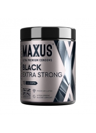 Черные утолщенные презервативы MAXUS Extra Strong с железным кейсом - 15 шт. - Maxus - купить с доставкой в Саратове