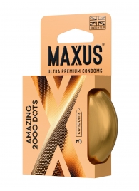 Точечные презервативы MAXUS 2000 Amazing Dots с железным кейсом - 3 шт. - Maxus - купить с доставкой в Саратове