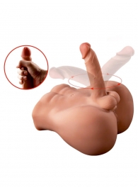 Телесный мужской торс с вибрацией и возвратно-поступательными движениями Bartlett - SHEQU купить в Саратове с доставкой в Orgasmix.ru Телесный мужской торс с вибрацией и возвратно-поступательными движениями Bartlett - SHEQU