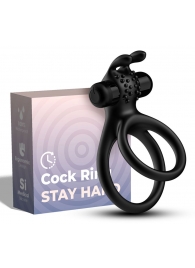 Черное эрекционное виброкольцо с подхватом мошонки Stay Hard - Boys of Toys - в Саратове купить с доставкой Черное эрекционное виброкольцо с подхватом мошонки Stay Hard - Boys of Toys - в Саратове купить с доставкой