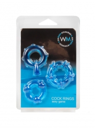 Набор из 3 синих эрекционных колец с различным рельефом - Erowoman-Eroman - в Саратове купить с доставкой Набор из 3 синих эрекционных колец с различным рельефом - Erowoman-Eroman - в Саратове купить с доставкой