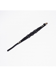 Черный ажурный чокер с золотистой фурнитурой - Crazy Handmade - купить с доставкой в Саратове