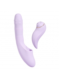 Сиреневый вибромассажер со съёмным клиторальным пульсатором DuoGlow - Svakom купить в Саратове с доставкой в Orgasmix.ru Сиреневый вибромассажер со съёмным клиторальным пульсатором DuoGlow - Svakom