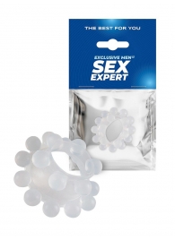 Эластичное эрекционное кольцо с двумя рядами шариков - Sex Expert - в Саратове купить с доставкой