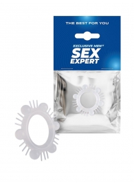 Эластичное эрекционное кольцо с шипиками и шариками - Sex Expert - в Саратове купить с доставкой