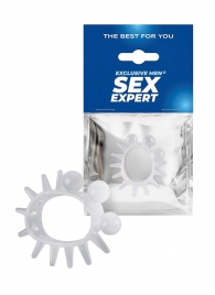 Эластичное эрекционное кольцо с шариками и лучами - Sex Expert - в Саратове купить с доставкой