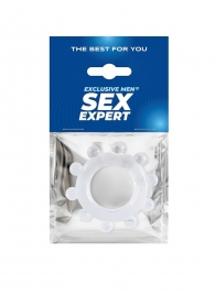 Прозрачное эрекционное кольцо со стимулирующими шариками - Sex Expert - в Саратове купить с доставкой
