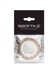 Эрекционное кольцо с бежевыми «ресничками» - Sextaz - в Саратове купить с доставкой