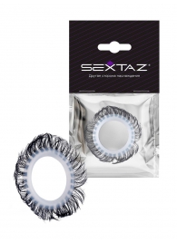 Эластичное эрекционное колечко с черными «ресничками» - Sextaz - в Саратове купить с доставкой