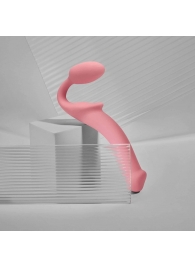 Розовый безремневой страпон Strap-on-me Semi-Realistic Bendable Strap-On size XL - Strap-on-me - купить с доставкой в Саратове