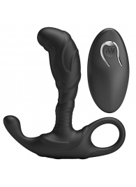 Черный изогнутый массажёр простаты с вибрацией и пультом ДУ - Baile - в Саратове купить с доставкой