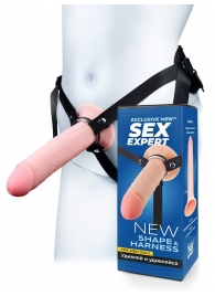 Мужской полый страпон на регулируемых ремешках - 22 см. - Sex Expert - купить с доставкой в Саратове