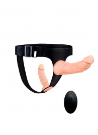 Женский страпон с 2 насадками, вибрацией и пультом ДУ - Erowoman-Eroman - купить с доставкой в Саратове