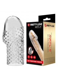 Прозрачная текстурированная насадка на пенис Becks - 8 см. - Baile - в Саратове купить с доставкой