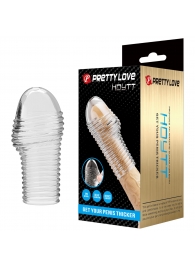 Прозрачная насадка на пенис с ребрышками Hoytt - 9 см. - Baile - в Саратове купить с доставкой