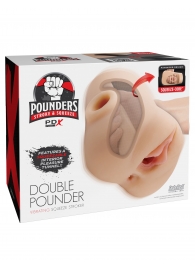 Телесный мастурбатор с вибрацией Double Pounder Vibrating Squeeze Stroker - Pipedream - в Саратове купить с доставкой