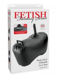 Черное надувное кресло с платформой для фиксации дилдо Body Dock Inflatable Love Seat - Pipedream - купить с доставкой в Саратове