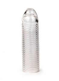 Прозрачная закрытая насадка на пенис с ребрышками - 16 см. - Sex Expert - в Саратове купить с доставкой