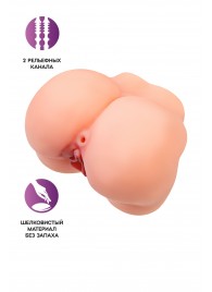 Реалистичный мастурбатор в форме попки с 2 любовными входами - No Name - в Саратове купить с доставкой