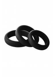 Набор из 3 черных эрекционных колец Smooth Silicone Cockring Pack - Dream Toys - в Саратове купить с доставкой
