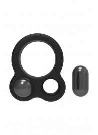 Черное эрекционное кольцо с утяжелителями Cockring Dual Weight - Dream Toys - в Саратове купить с доставкой