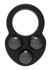 Черное эрекционное кольцо с утяжелителями - Dream Toys - в Саратове купить с доставкой